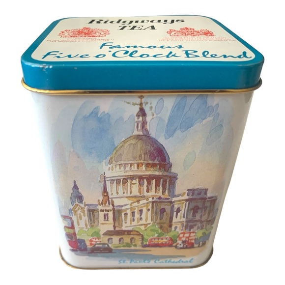 VTG Ridgways Tea Big Ben England Landscape Metal Tea Tin Collectible Canister - Picture 12 of 12
